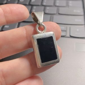Sterling silver onyx pendant